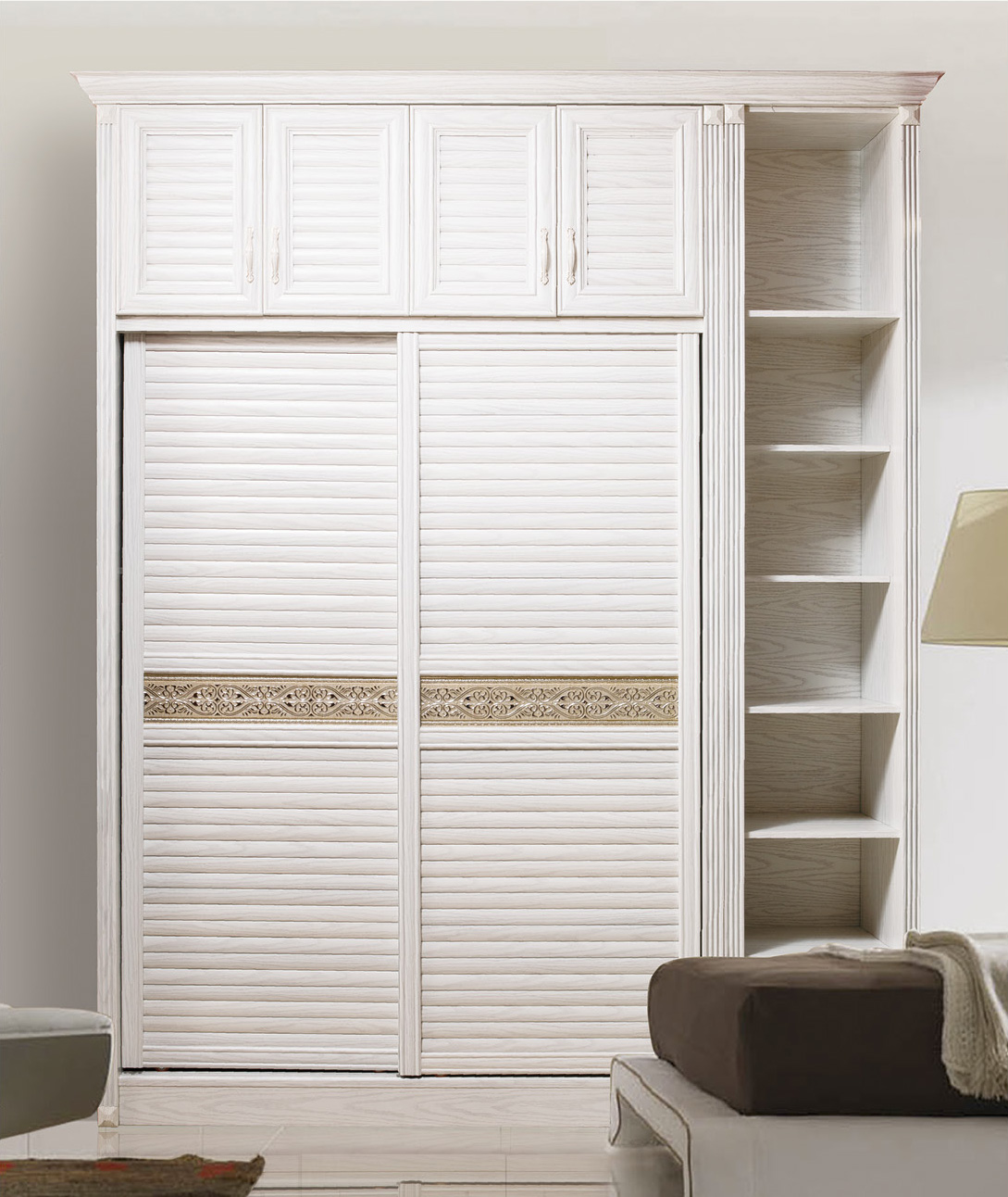 全鋁衣柜-02（風格：簡歐；顏色：暖白）