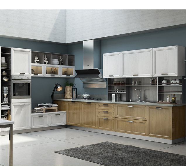 全鋁櫥柜-03（風格：簡歐；顏色：白橡黃橡）