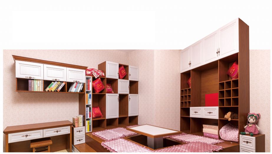 全鋁榻榻米-02（風格：中式；顏色：暖白黃花梨）