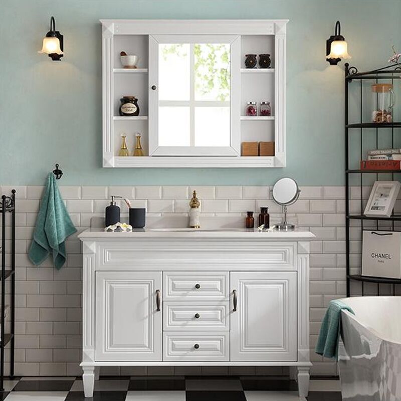 全鋁衛浴柜-01（風格：簡歐；顏色：暖白）