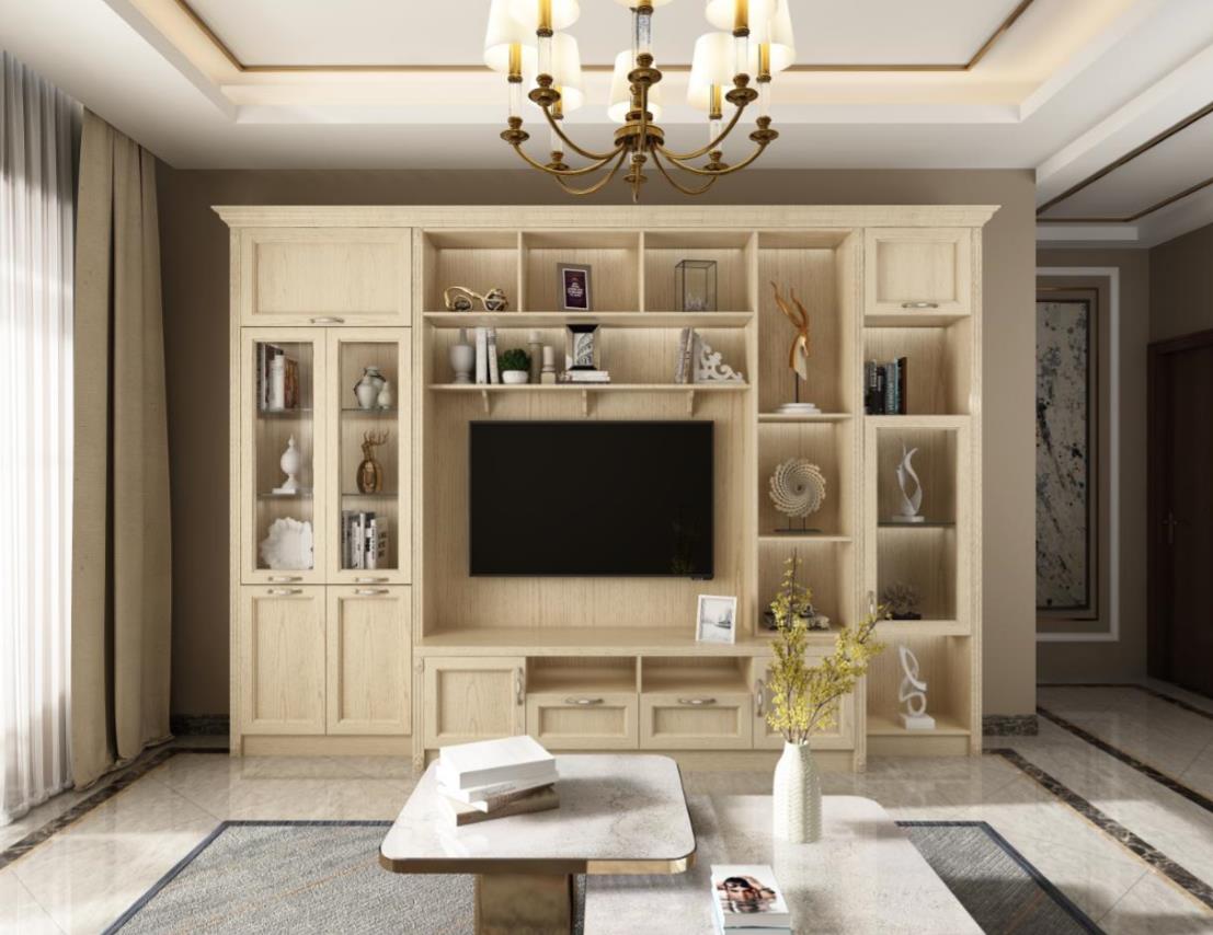 全鋁電視柜-01（風格：簡歐；顏色：暖白）