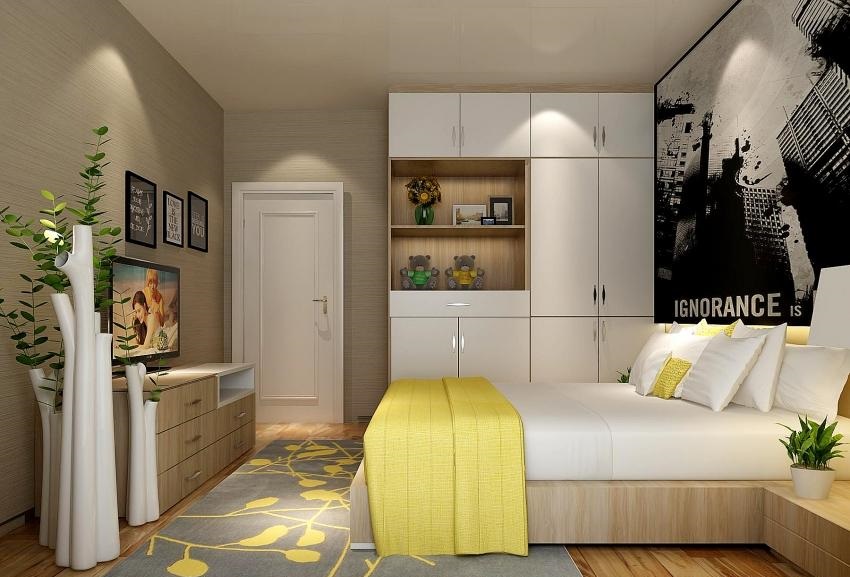 全鋁衣柜-01（風格：現代；顏色：暖白橡木）