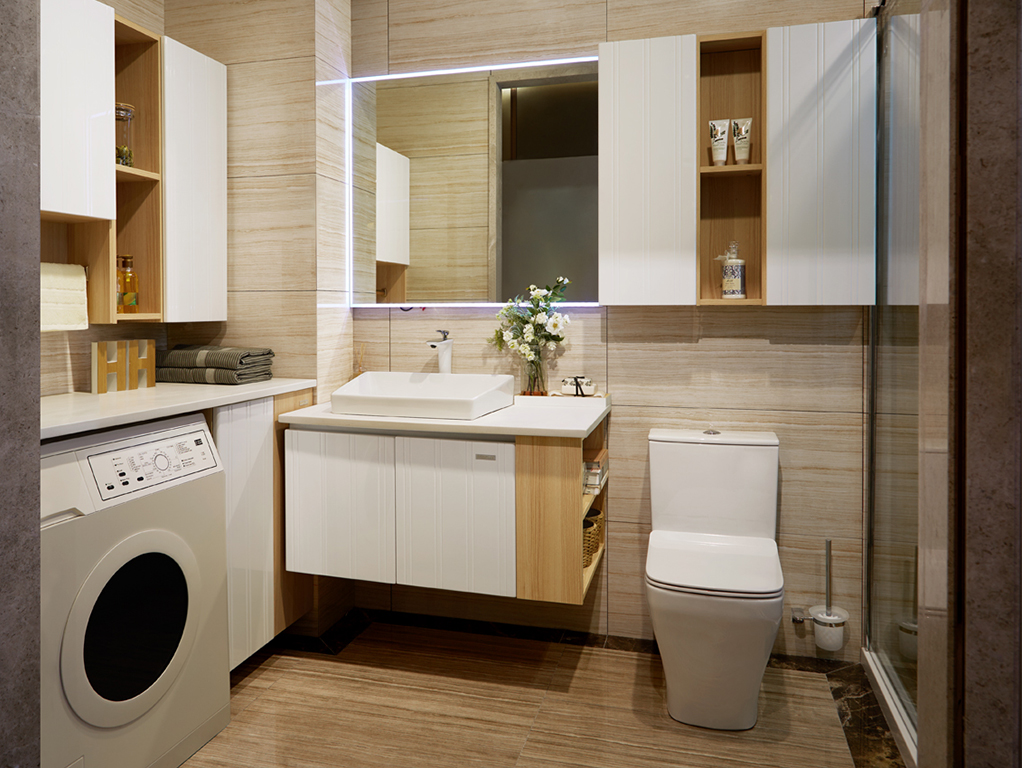 全鋁浴室柜-02（風格：現代；顏色：楓木暖白）